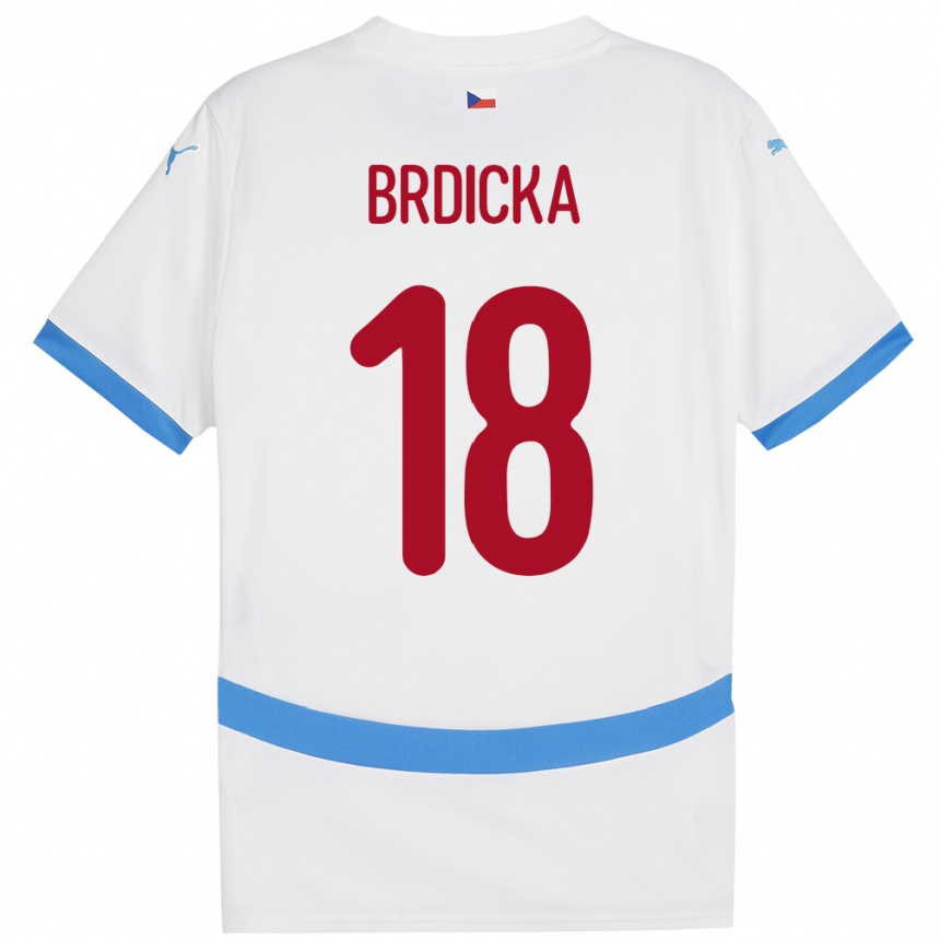 Niño Fútbol Camiseta Chequia Filip Brdicka #18 Blanco 2ª Equipación 24-26 Perú