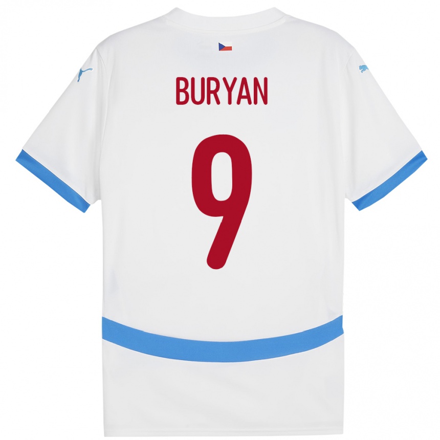 Niño Fútbol Camiseta Chequia Jan Buryan #9 Blanco 2ª Equipación 24-26 Perú