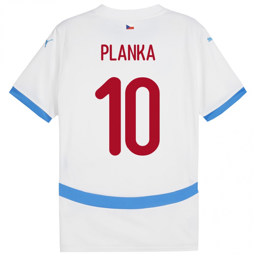 Niño Fútbol Camiseta Chequia David Planka #10 Blanco 2ª Equipación 24-26 Perú