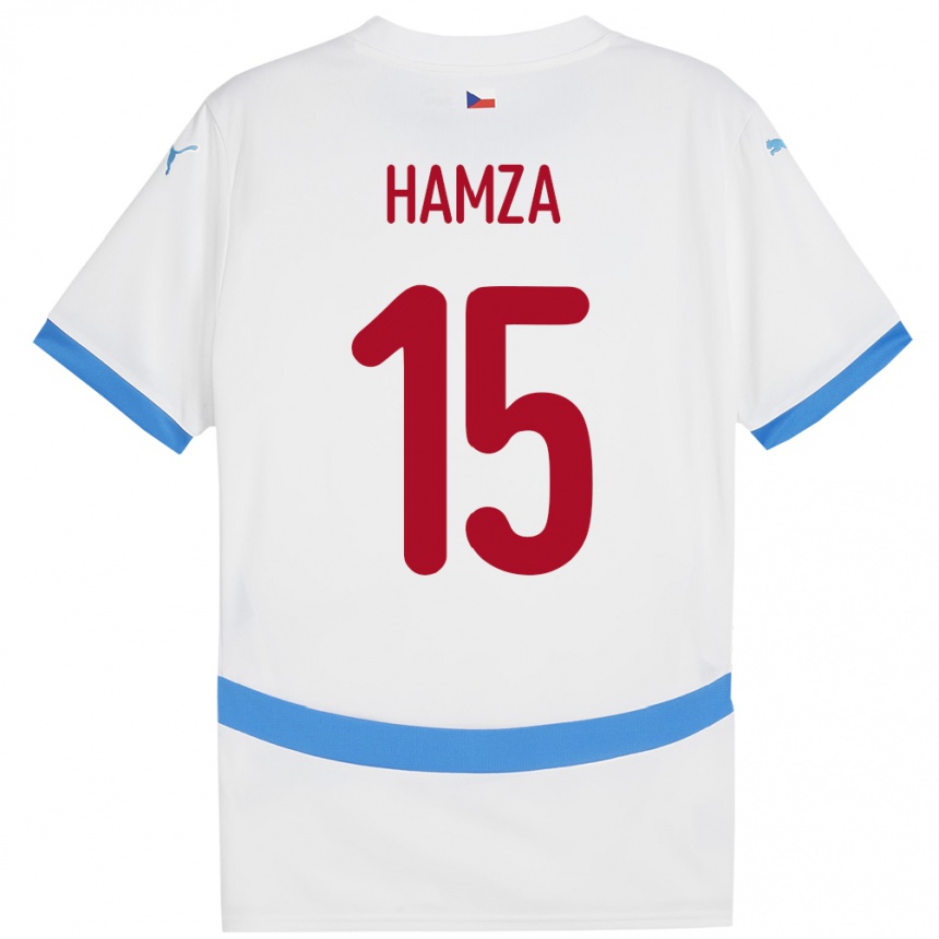 Niño Fútbol Camiseta Chequia Jiri Hamza #15 Blanco 2ª Equipación 24-26 Perú