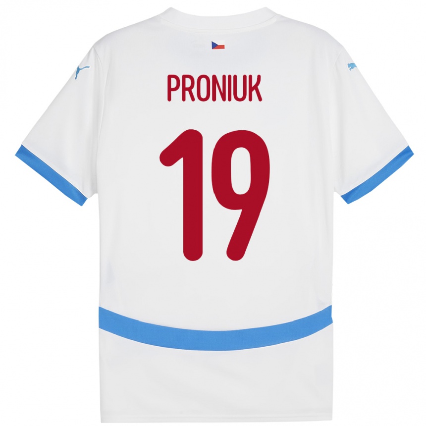 Niño Fútbol Camiseta Chequia Adam Proniuk #19 Blanco 2ª Equipación 24-26 Perú