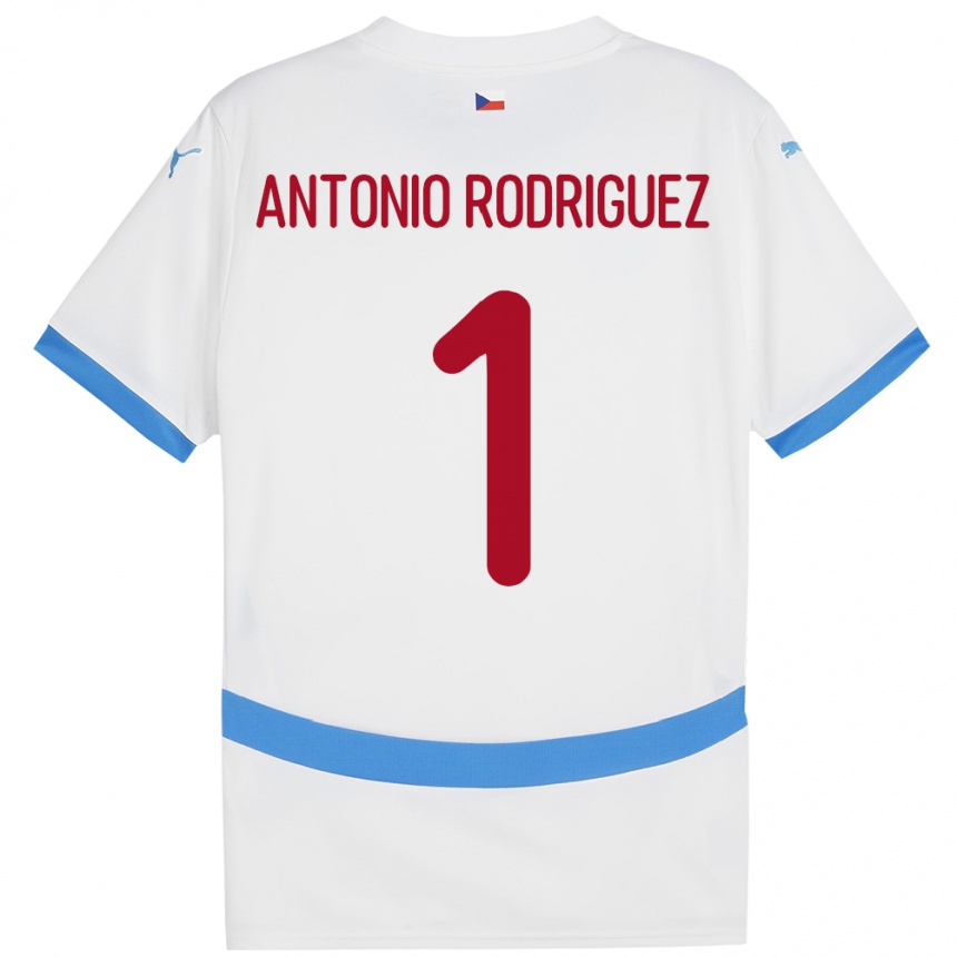 Niño Fútbol Camiseta Chequia Pedro Antonio Rodriguez #1 Blanco 2ª Equipación 24-26 Perú