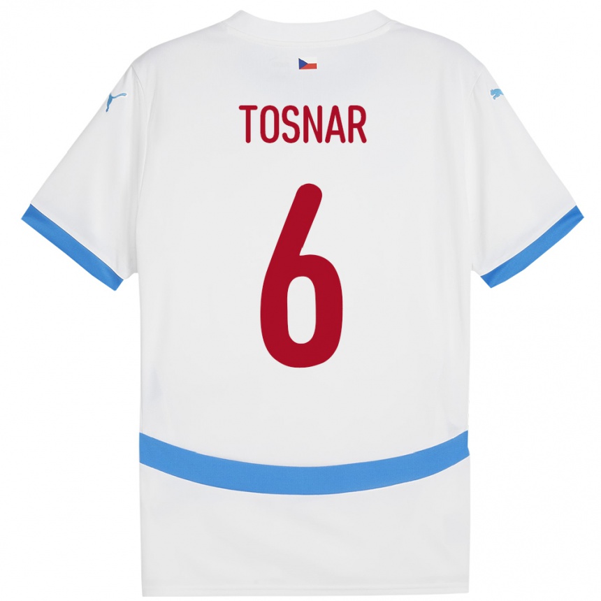 Niño Fútbol Camiseta Chequia Jakub Tosnar #6 Blanco 2ª Equipación 24-26 Perú