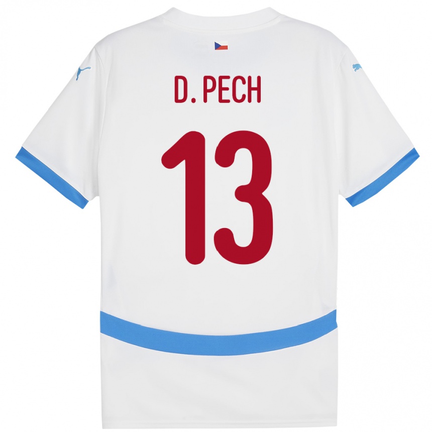 Niño Fútbol Camiseta Chequia Dominik Pech #13 Blanco 2ª Equipación 24-26 Perú