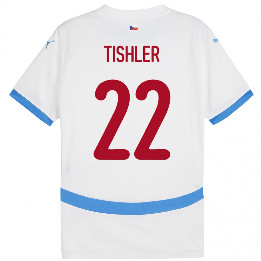 Niño Fútbol Camiseta Chequia Daniel Tishler #22 Blanco 2ª Equipación 24-26 Perú