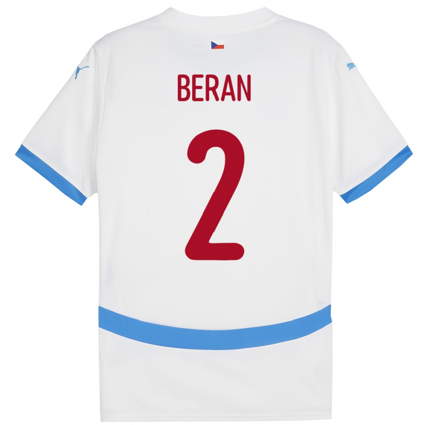 Niño Fútbol Camiseta Chequia Stepan Beran #2 Blanco 2ª Equipación 24-26 Perú