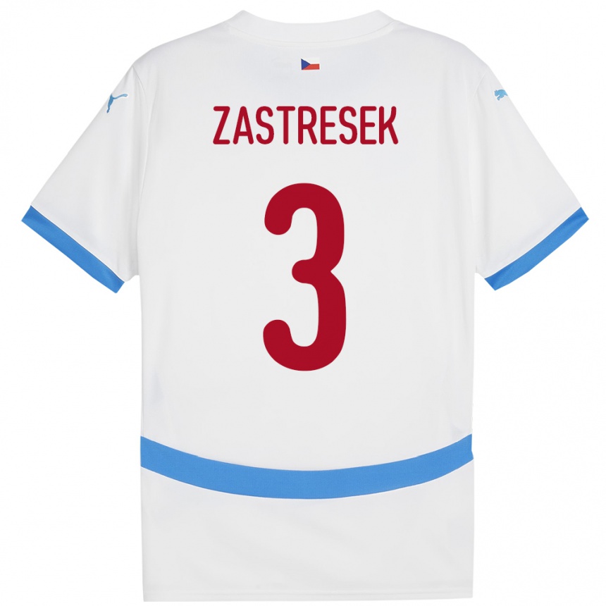 Niño Fútbol Camiseta Chequia Matous Zastresek #3 Blanco 2ª Equipación 24-26 Perú