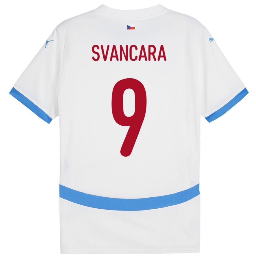 Niño Fútbol Camiseta Chequia Daniel Svancara #9 Blanco 2ª Equipación 24-26 Perú