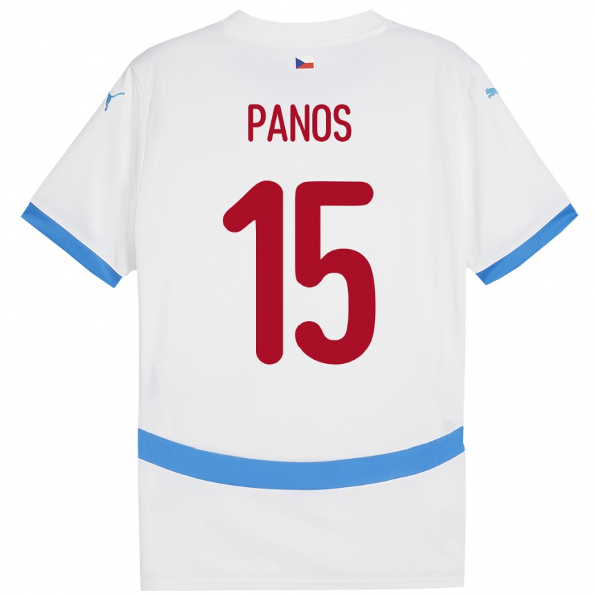 Niño Fútbol Camiseta Chequia Jiri Panos #15 Blanco 2ª Equipación 24-26 Perú