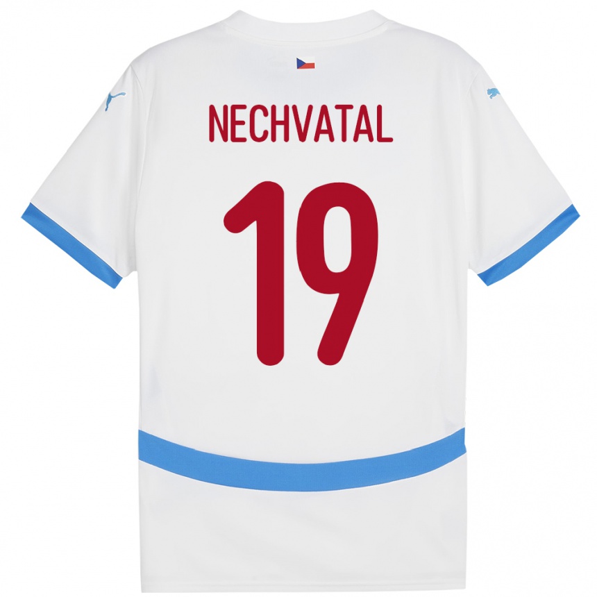 Niño Fútbol Camiseta Chequia Matyas Nechvatal #19 Blanco 2ª Equipación 24-26 Perú