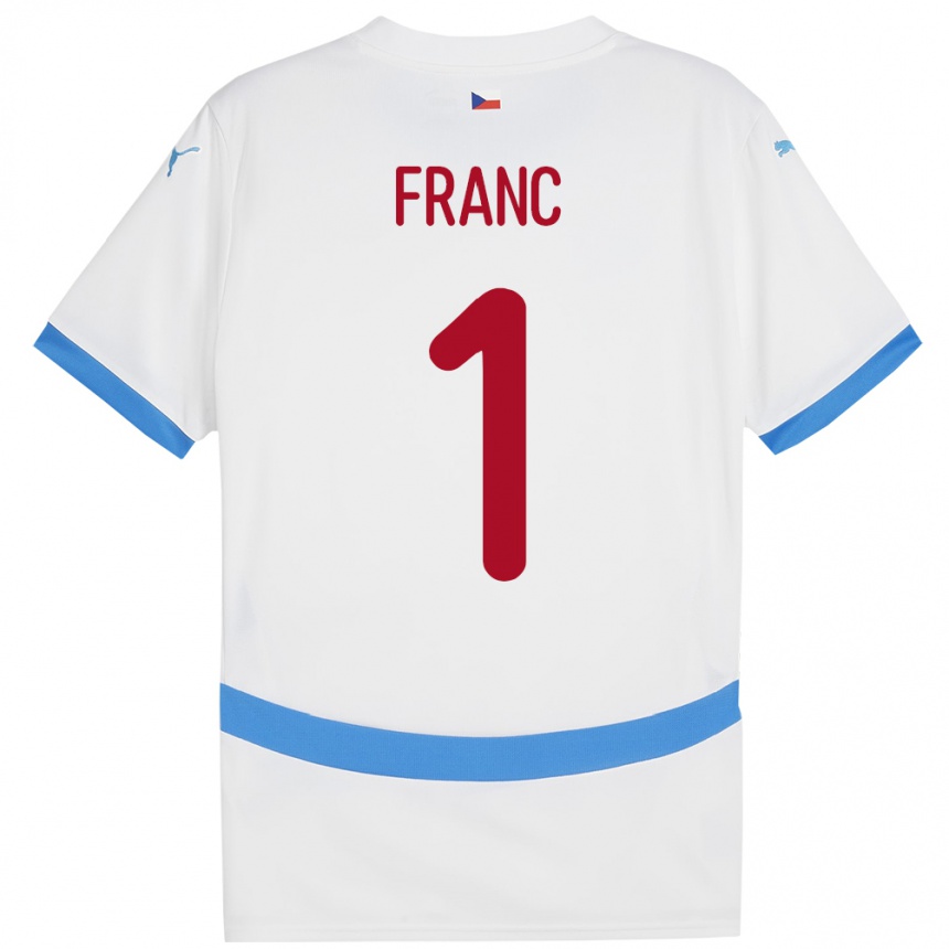 Niño Fútbol Camiseta Chequia Lukas Franc #1 Blanco 2ª Equipación 24-26 Perú