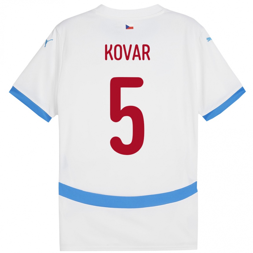 Niño Fútbol Camiseta Chequia Martin Kovar #5 Blanco 2ª Equipación 24-26 Perú