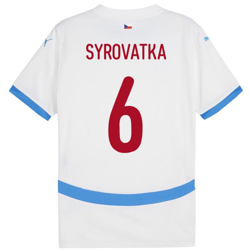 Niño Fútbol Camiseta Chequia Matyas Syrovatka #6 Blanco 2ª Equipación 24-26 Perú