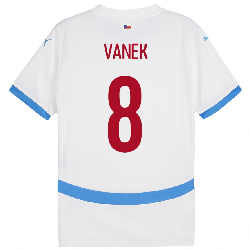 Niño Fútbol Camiseta Chequia Lukas Vanek #8 Blanco 2ª Equipación 24-26 Perú