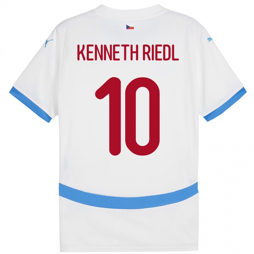 Niño Fútbol Camiseta Chequia Victor Kenneth Riedl #10 Blanco 2ª Equipación 24-26 Perú