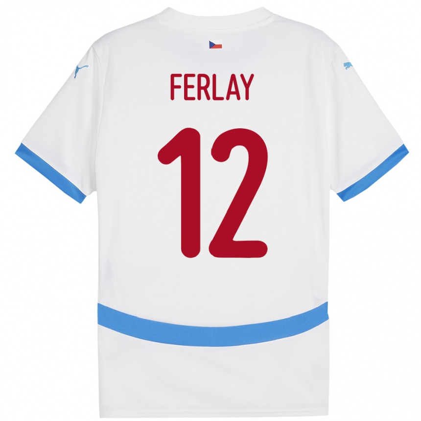 Niño Fútbol Camiseta Chequia Ruben Ferlay #12 Blanco 2ª Equipación 24-26 Perú