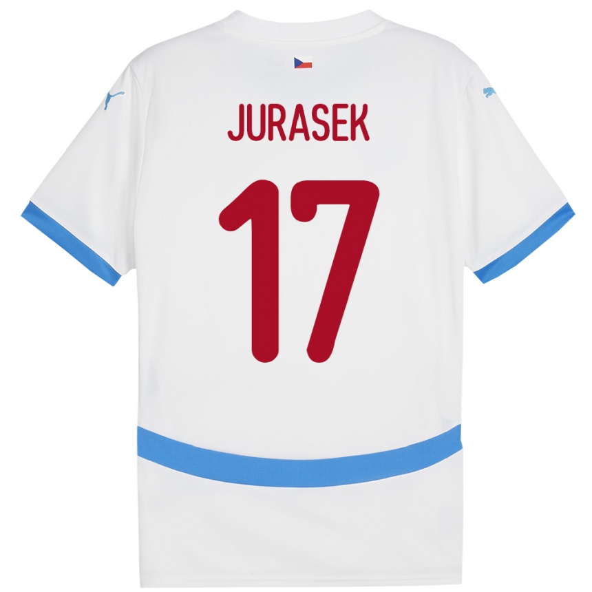 Niño Fútbol Camiseta Chequia Patrik Jurasek #17 Blanco 2ª Equipación 24-26 Perú