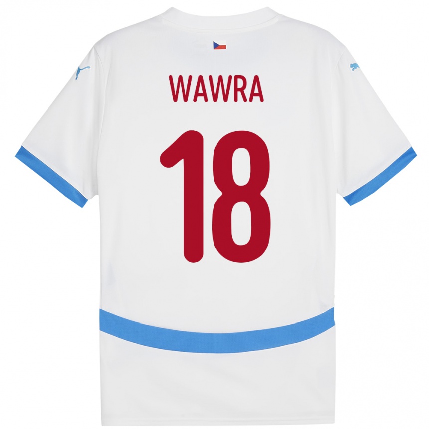 Niño Fútbol Camiseta Chequia Ondrej Wawra #18 Blanco 2ª Equipación 24-26 Perú