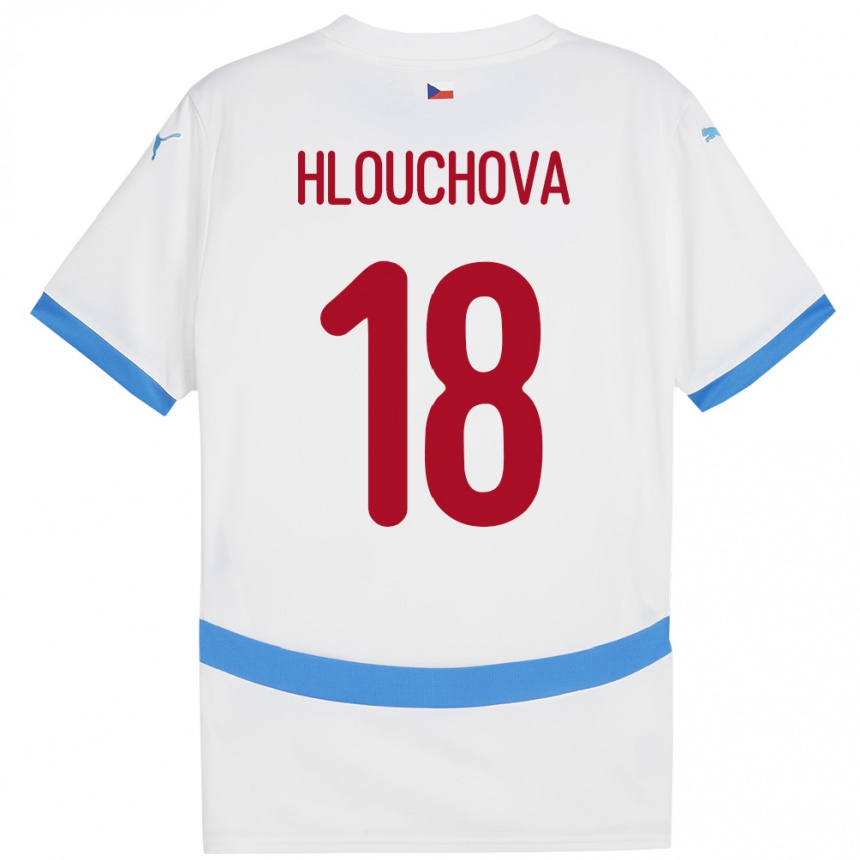 Niño Fútbol Camiseta Chequia Radka Hlouchová #18 Blanco 2ª Equipación 24-26 Perú