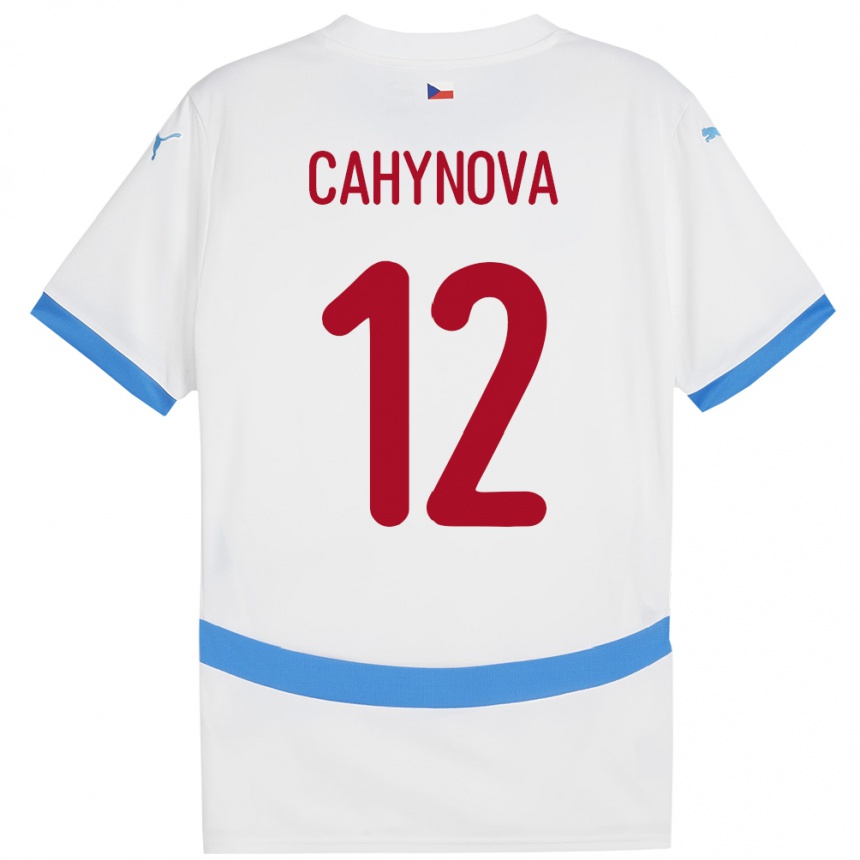 Niño Fútbol Camiseta Chequia Klára Cahynová #12 Blanco 2ª Equipación 24-26 Perú