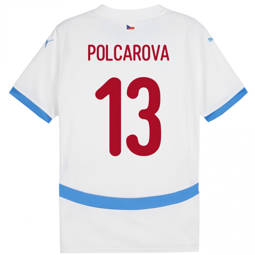 Niño Fútbol Camiseta Chequia Barbora Polcarová #13 Blanco 2ª Equipación 24-26 Perú