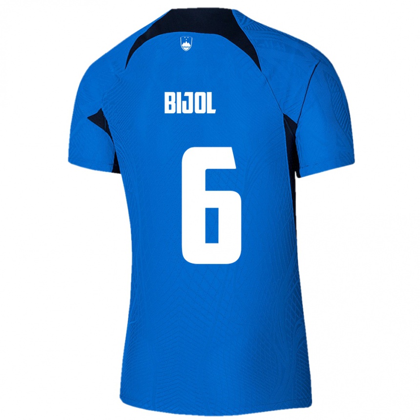 Niño Fútbol Camiseta Eslovenia Jaka Bijol #6 Azul 2ª Equipación 24-26 Perú