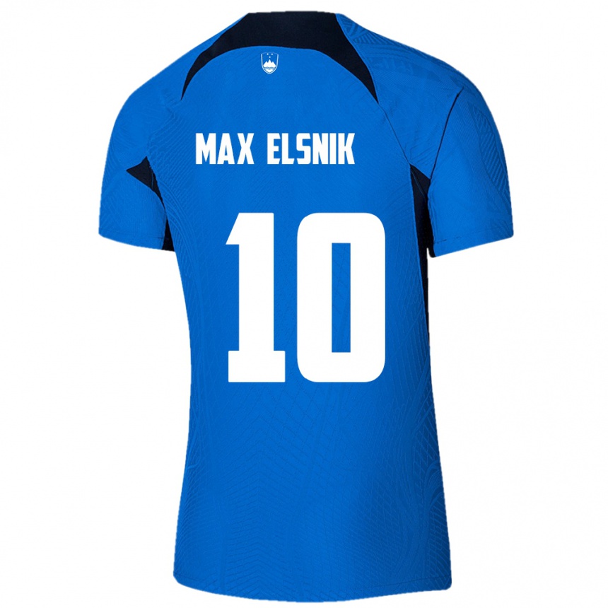 Niño Fútbol Camiseta Eslovenia Timi Max Elsnik #10 Azul 2ª Equipación 24-26 Perú