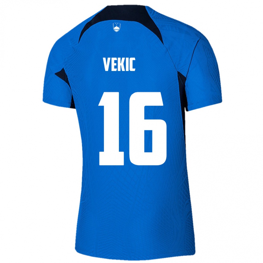 Niño Fútbol Camiseta Eslovenia Igor Vekic #16 Azul 2ª Equipación 24-26 Perú