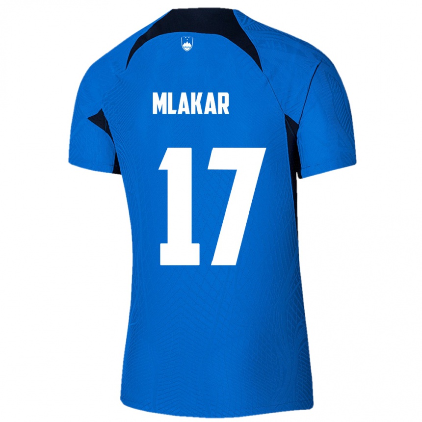 Niño Fútbol Camiseta Eslovenia Jan Mlakar #17 Azul 2ª Equipación 24-26 Perú