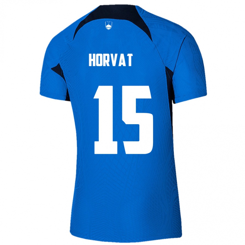 Niño Fútbol Camiseta Eslovenia Tomi Horvat #15 Azul 2ª Equipación 24-26 Perú