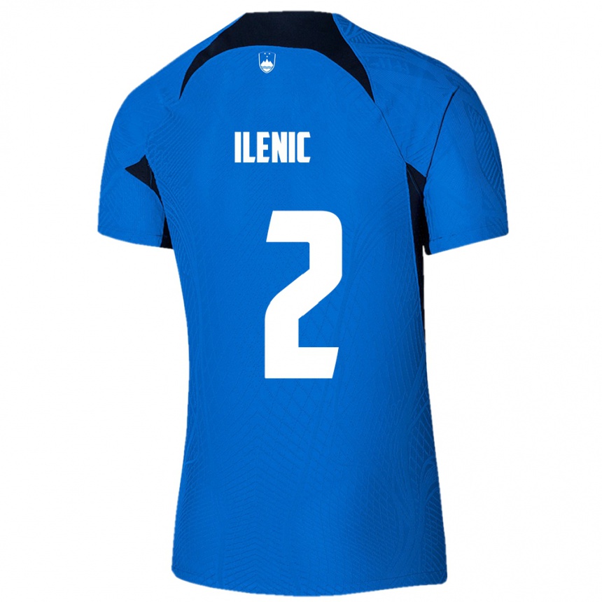 Niño Fútbol Camiseta Eslovenia Mitja Ilenic #2 Azul 2ª Equipación 24-26 Perú