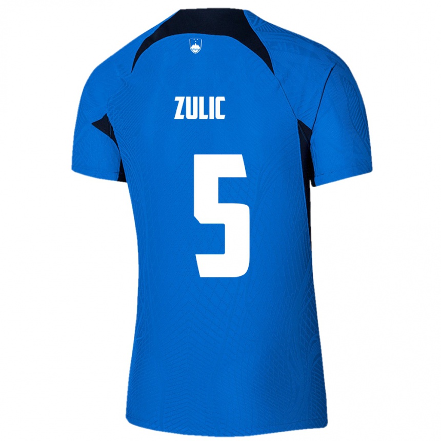 Niño Fútbol Camiseta Eslovenia Anel Zulic #5 Azul 2ª Equipación 24-26 Perú