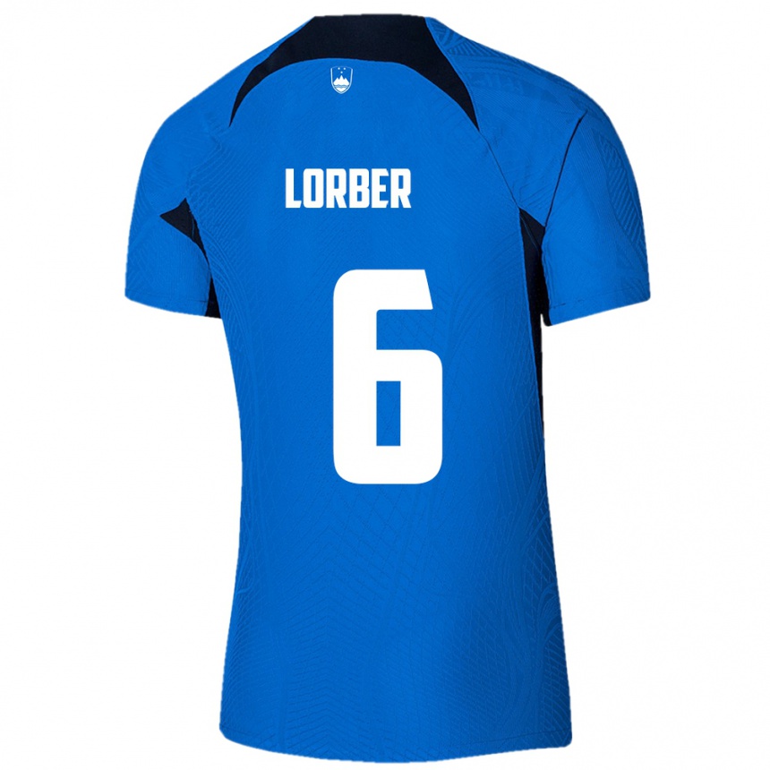 Niño Fútbol Camiseta Eslovenia Marcel Lorber #6 Azul 2ª Equipación 24-26 Perú