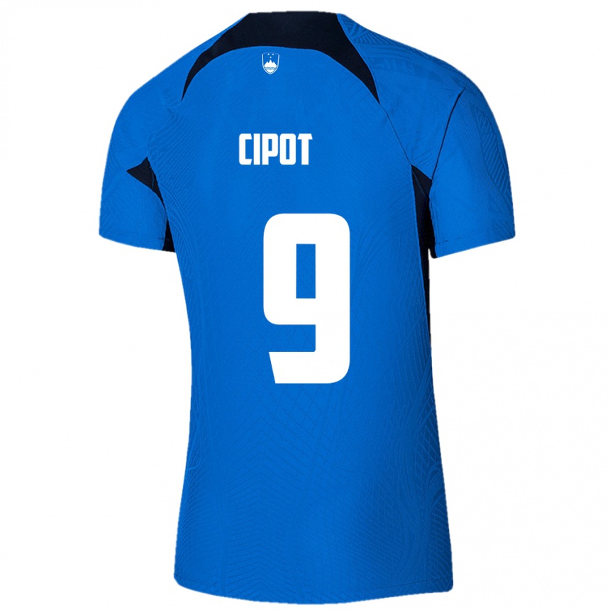 Niño Fútbol Camiseta Eslovenia Tio Cipot #9 Azul 2ª Equipación 24-26 Perú