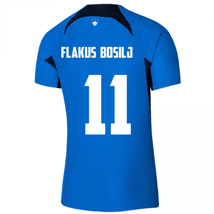 Niño Fútbol Camiseta Eslovenia David Flakus Bosilj #11 Azul 2ª Equipación 24-26 Perú