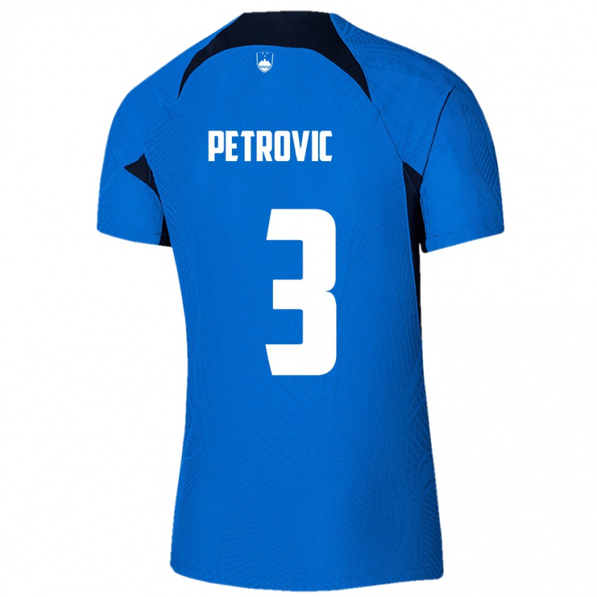 Niño Fútbol Camiseta Eslovenia Zan Petrovic #3 Azul 2ª Equipación 24-26 Perú