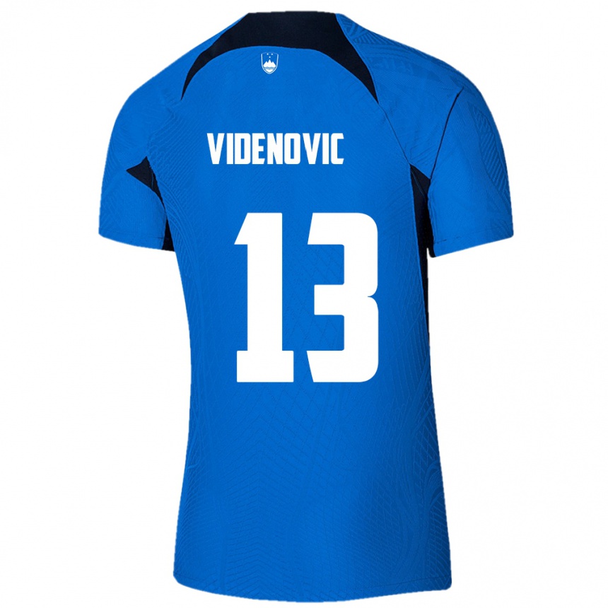 Niño Fútbol Camiseta Eslovenia Denis Videnovic #13 Azul 2ª Equipación 24-26 Perú