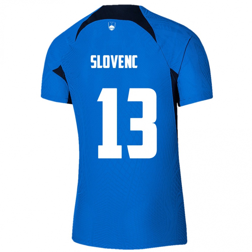 Niño Fútbol Camiseta Eslovenia Nejc Slovenc #13 Azul 2ª Equipación 24-26 Perú