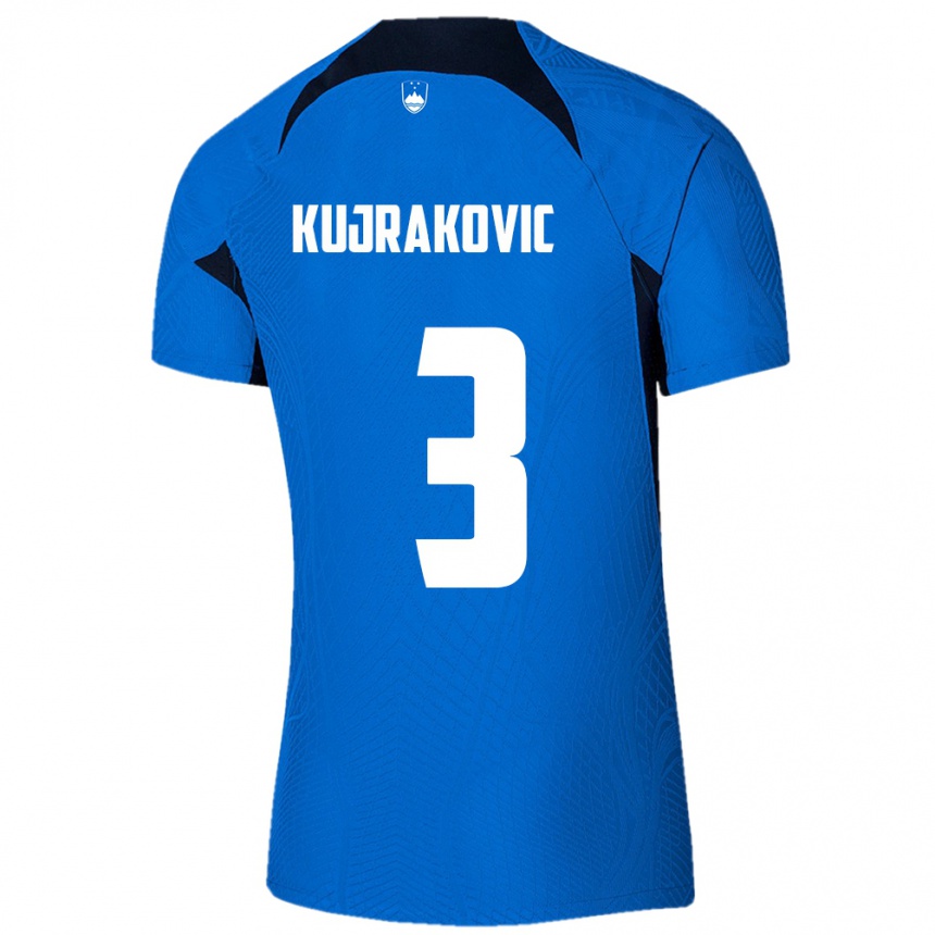 Niño Fútbol Camiseta Eslovenia Minel Kujrakovic #3 Azul 2ª Equipación 24-26 Perú