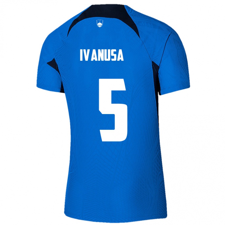 Niño Fútbol Camiseta Eslovenia Lara Ivanuša #5 Azul 2ª Equipación 24-26 Perú