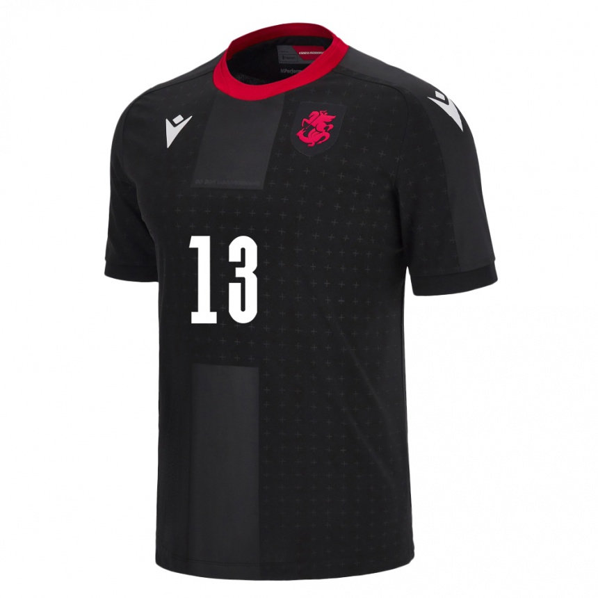 Niño Fútbol Camiseta Georgia Giorgi Gocholeishvili #13 Negro 2ª Equipación 24-26 Perú