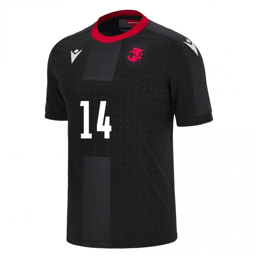 Niño Fútbol Camiseta Georgia Levan Osikmashvili #14 Negro 2ª Equipación 24-26 Perú