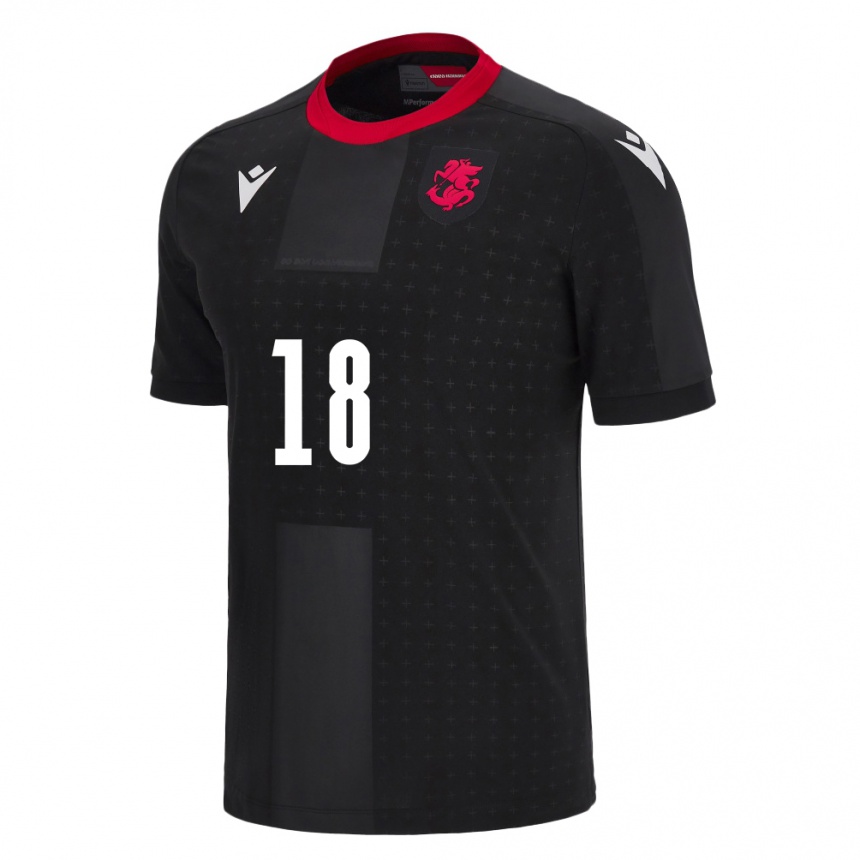 Niño Fútbol Camiseta Georgia Teona Todadze #18 Negro 2ª Equipación 24-26 Perú