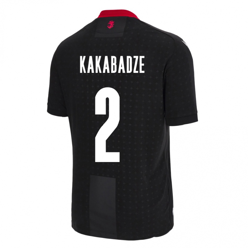 Niño Fútbol Camiseta Georgia Otar Kakabadze #2 Negro 2ª Equipación 24-26 Perú