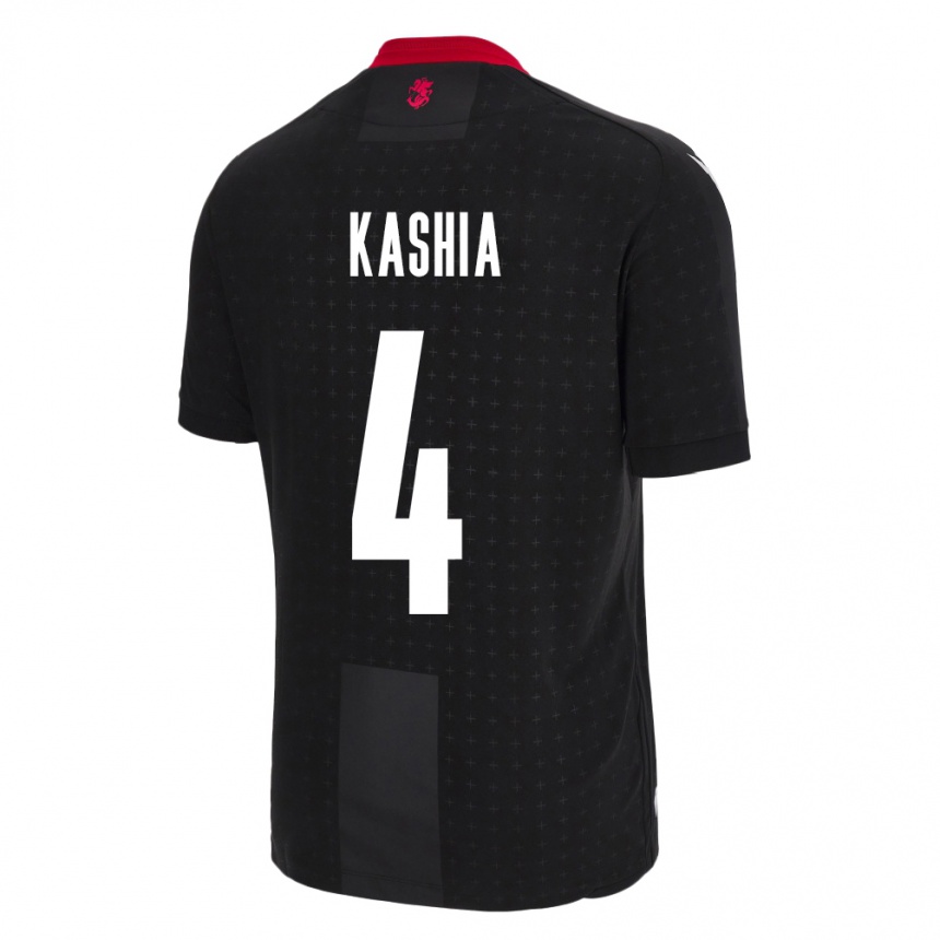 Niño Fútbol Camiseta Georgia Guram Kashia #4 Negro 2ª Equipación 24-26 Perú