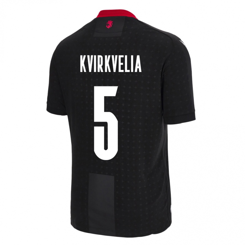 Niño Fútbol Camiseta Georgia Solomon Kvirkvelia #5 Negro 2ª Equipación 24-26 Perú