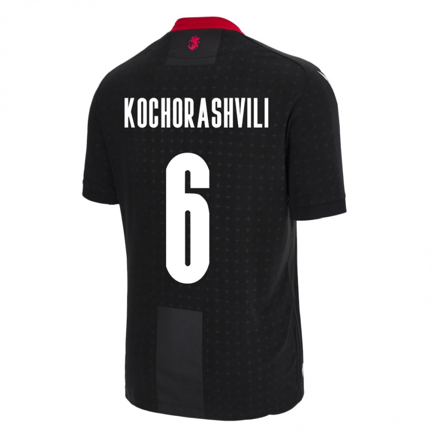 Niño Fútbol Camiseta Georgia Giorgi Kochorashvili #6 Negro 2ª Equipación 24-26 Perú