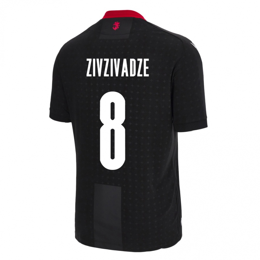 Niño Fútbol Camiseta Georgia Budu Zivzivadze #8 Negro 2ª Equipación 24-26 Perú