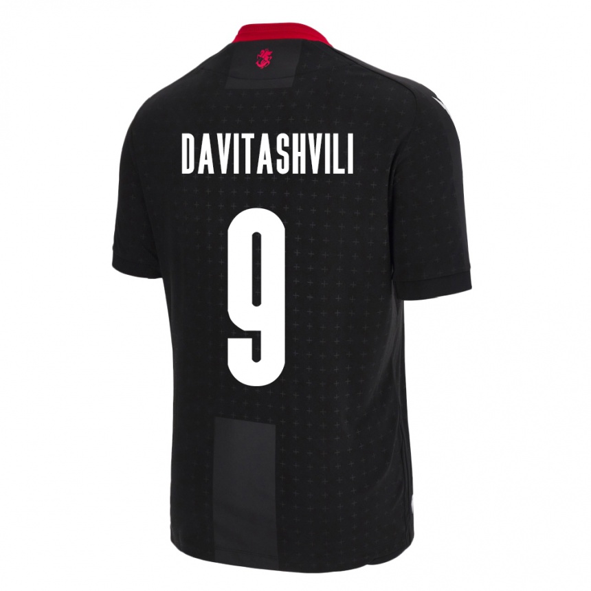 Niño Fútbol Camiseta Georgia Zuriko Davitashvili #9 Negro 2ª Equipación 24-26 Perú