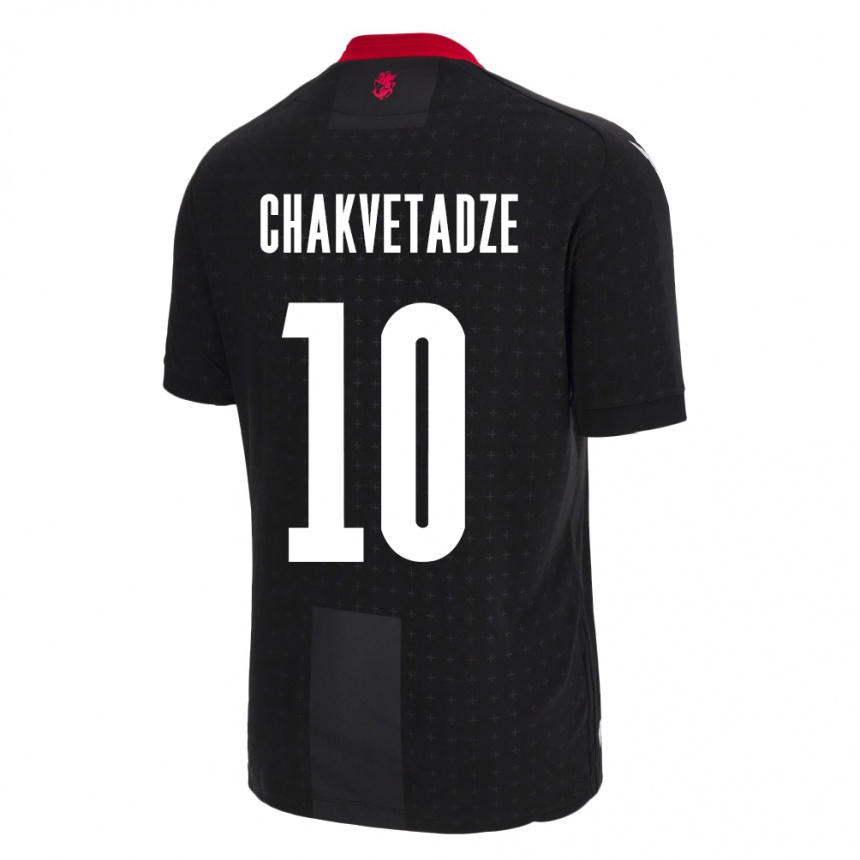 Niño Fútbol Camiseta Georgia Giorgi Chakvetadze #10 Negro 2ª Equipación 24-26 Perú